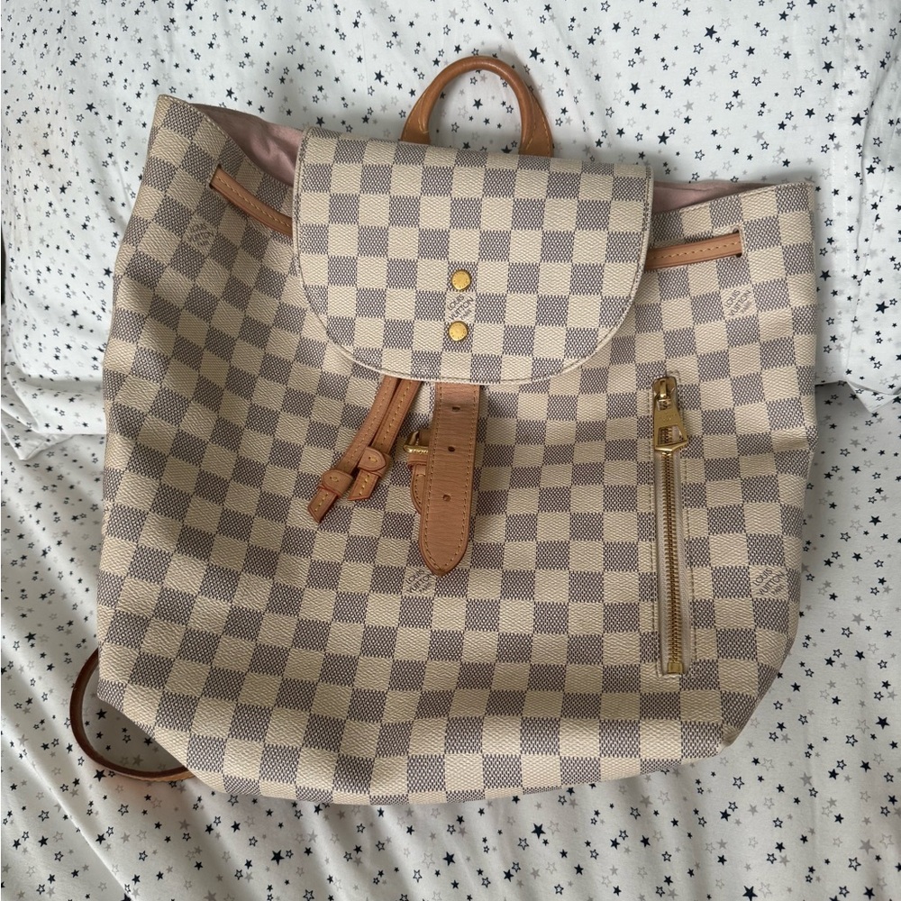 Louis Vuitton Beige and Tan Checkered Backpack